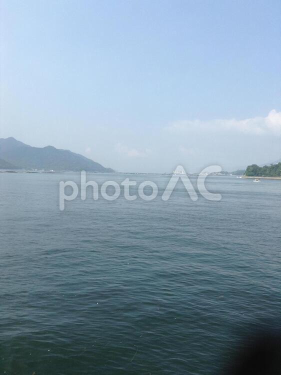 船からの風景 景色,海,船の写真素材