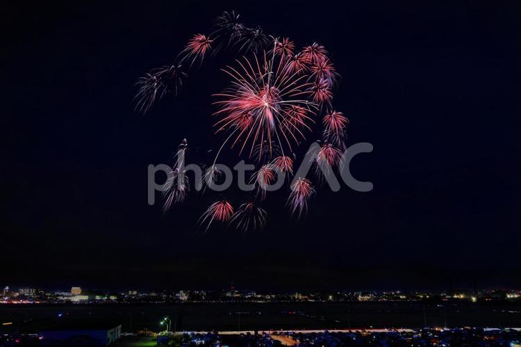 全国花火競技大会「ホソヤエンタープライズ」 全国花火競技大会,全国花火競技会,花火競技大会の写真素材
