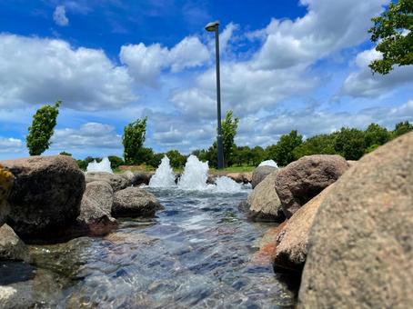 公園の噴水 公園の噴水の写真