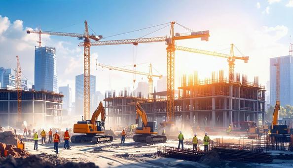 都市部の建設現場の写真