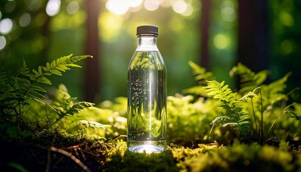 森の中に忽然と現れた不思議なペットボトル 森の中に忽然と現れた不思議なペットボトルの写真