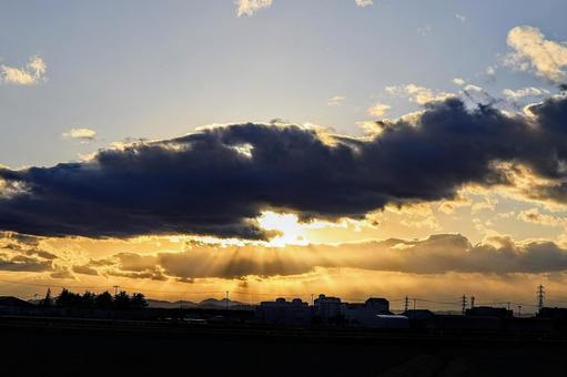 夕陽 夕陽の写真