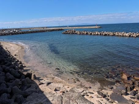 防波堤 海岸,海,防波堤の写真素材