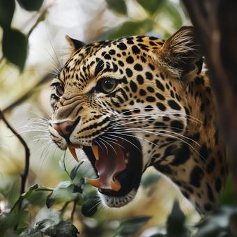 ジャングルのヒョウの写真