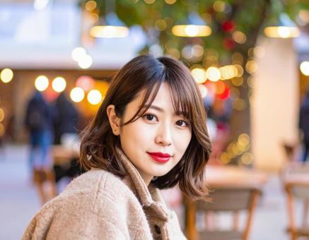 秋冬ファッション女性ポートレート 秋冬ファッション女性ポートレートの写真