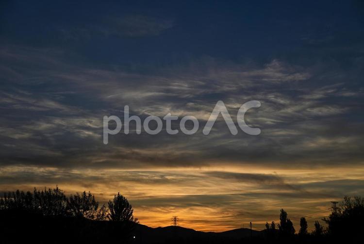 夕焼け 2023/10/18 夕焼け,夕暮れ,夕方の写真素材