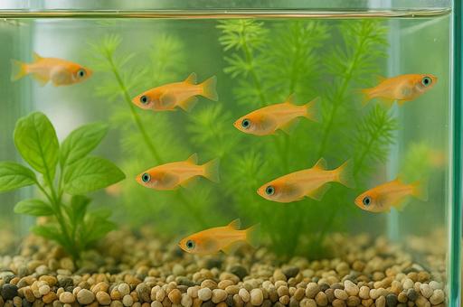 メダカ 水槽の中の風景・観賞魚・ペット メダカ 水槽の中の風景・観賞魚・ペットの写真