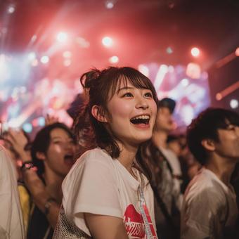 推しからのファンサに大喜び 推しからのファンサに大喜びの写真