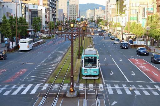 路面電車 豊橋駅前 路面電車 豊橋駅前 路面電車,市電,線路の写真素材