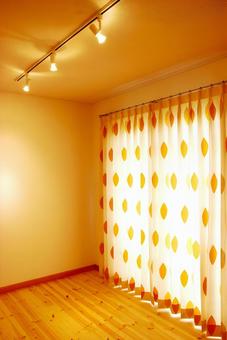 カーテン　日差し カーテン,夕方,ひかりの写真素材