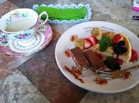 ベリーがのったチーズケーキとショコラ ベリーがのったチーズケーキとショコラの写真