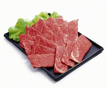 焼き肉用牛肉 皿盛り 焼き肉用牛肉 皿盛り 焼き肉用,牛肉,生肉の写真素材