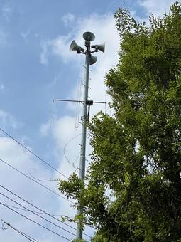 町のお知らせ器 町のお知らせ器 警報器,お知らせ,メガホンの写真素材