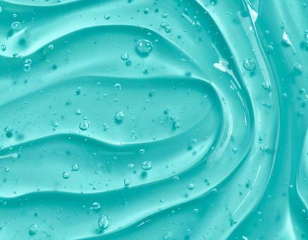 ターコイズジェルの質感と気泡の写真