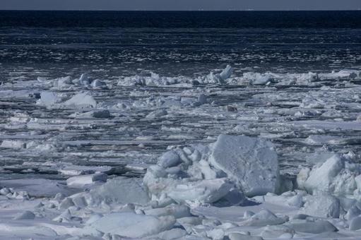 Photo, drift ice, shiretoko, ice field, 