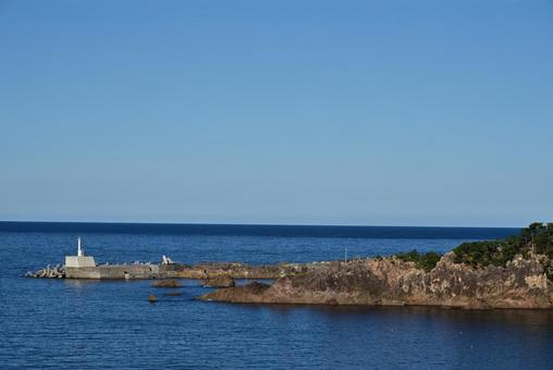 佐渡の海 佐渡ヶ島,海,青空の写真素材
