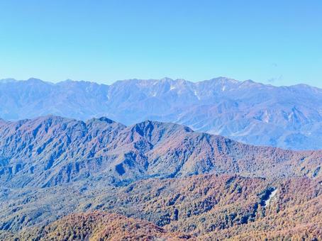 紅葉の山々 北アルプス,山,山頂の写真素材