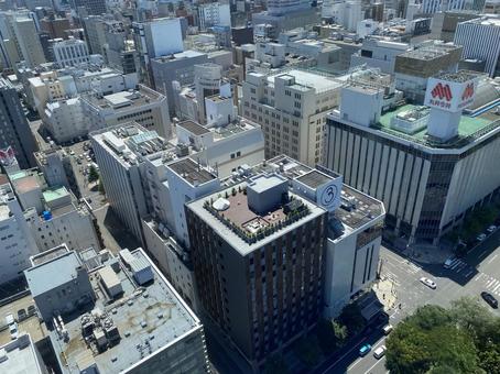 上空から見た札幌 さっぽろテレビ塔,テレビ塔,タワーの写真素材