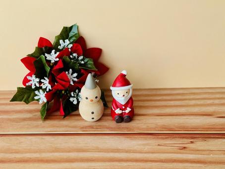 クリスマス飾り(コピースペースあり) クリスマス飾り(コピースペースあり) サンタクロース,サンタ,雪だるまの写真素材