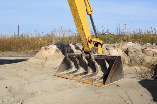 土木建設現場の建設機械 土木工事現場,土木工事,土木の写真素材