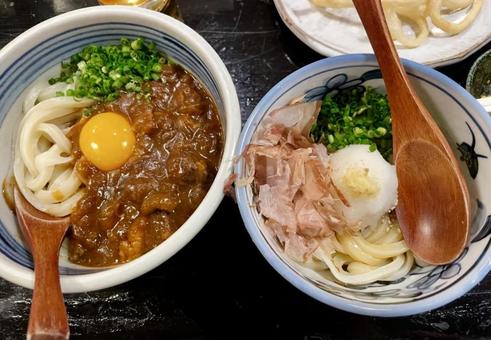 うどん2種 うどん2種 うどん,2種,温かいの写真素材