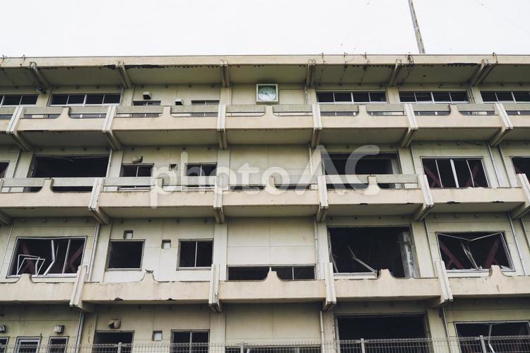 被災した校舎 宮城県気仙沼市 被災,校舎,被災したの写真素材