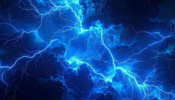 雲を貫く蒼雷光 雲を貫く蒼雷光の写真