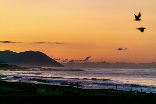 日の出前の写真