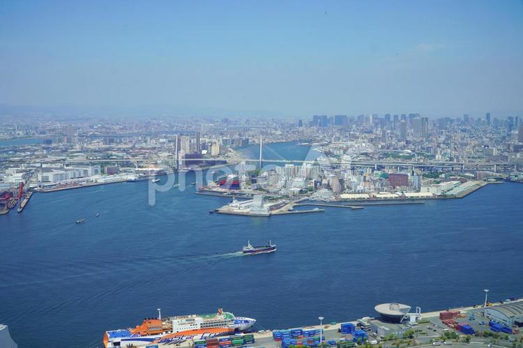 展望台からの風景　大阪港方面 展望台,風景,景観の写真素材