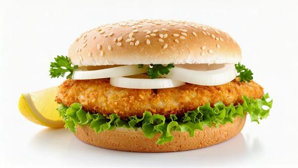 何かのフライのハンバーガー2 何かのフライのハンバーガー2の写真