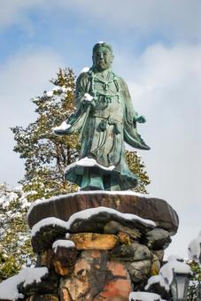 兼六園 日本武尊像（石川） 日本武尊像,兼六園,銅像の写真素材