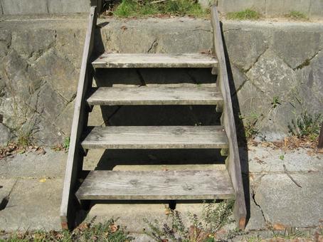 木の階段 木,階段,古いの写真素材