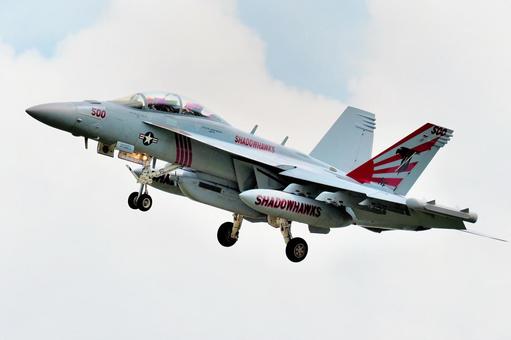 厚木飛行場にアプローチするEA-18G 厚木飛行場にアプローチするEA-18Gの写真