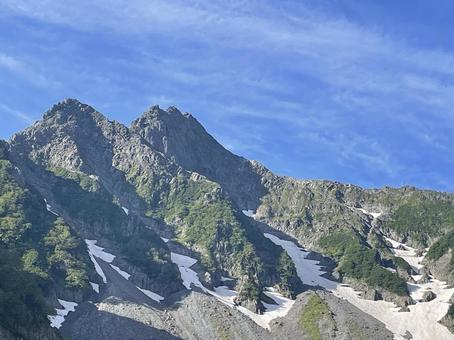 涸沢からの展望 19 涸沢からの展望 19 山,青空,前穂高岳の写真素材