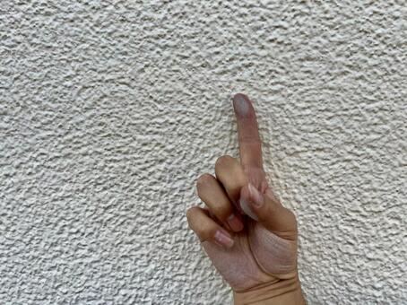 モルタル壁のチョーキング現象① チョーキング,現象,壁の写真素材