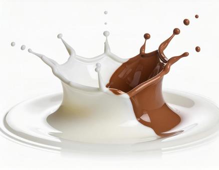 チョコレートミルクのミルククラウン チョコレートミルクのミルククラウンの写真