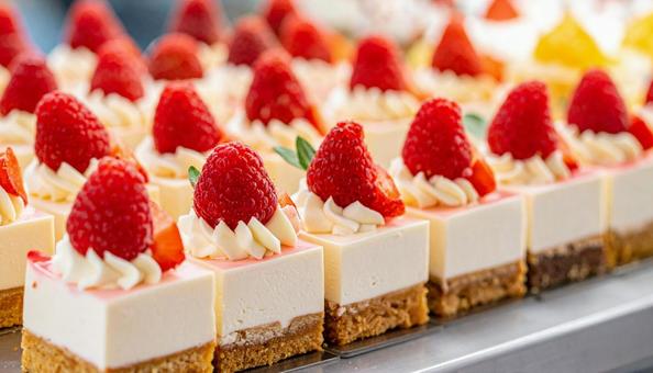 ショートケーキの集合イメージ ショートケーキの集合イメージの写真