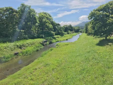 田舎 川のある景色 田舎 川のある景色 自然,田舎,癒しの写真素材