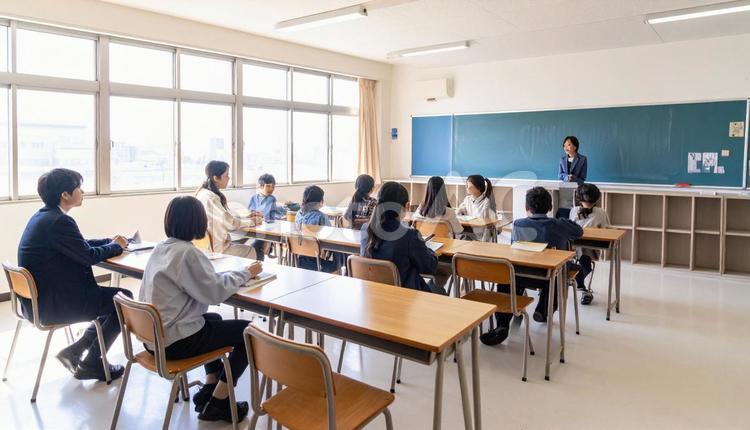 保護者会　放課後の小学校で会議をする人々 保護者会,人物,講演会の写真素材