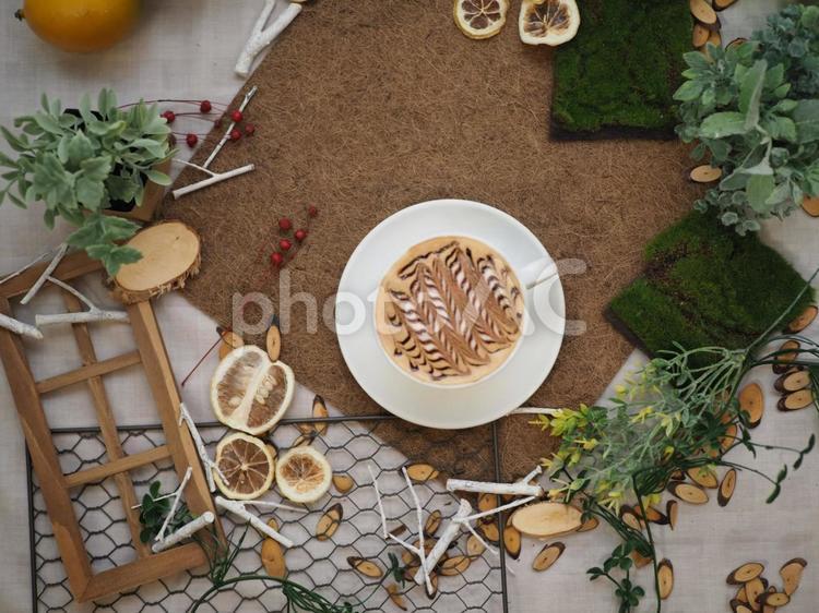 素材に使いやすいカフェモカの画像 カフェラテ,ラテ,ラテアートの写真素材