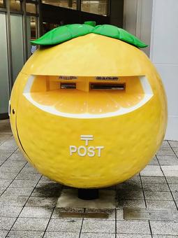 レモンのポスト レモン,ポスト,郵便ポストの写真素材