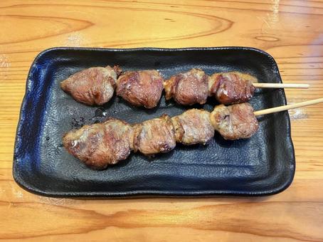 焼き鳥 ハツ 焼き鳥 ハツ 鳥貴族,焼く,串の写真素材
