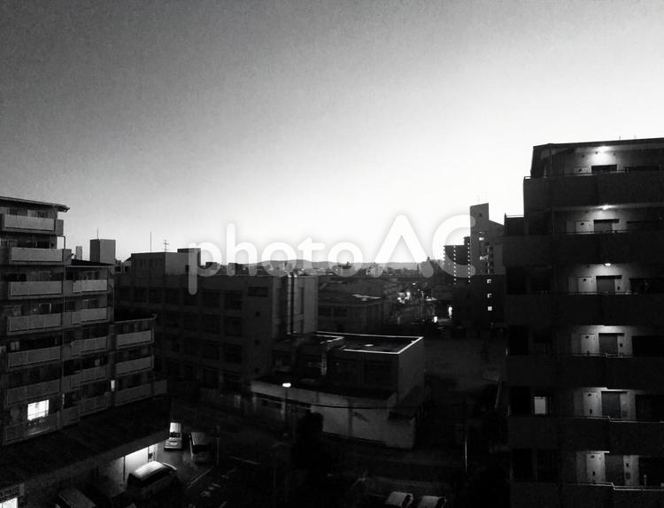夜明け 風景,空,シルエットで映すの写真素材