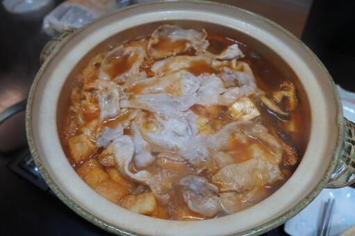 我が家のキムチ鍋（アップ） キムチ,豚,肉の写真素材