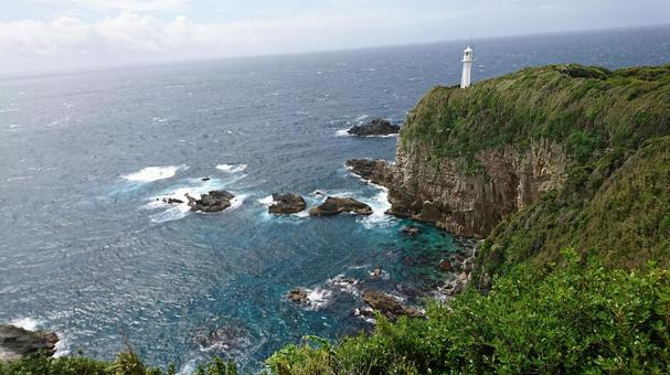 足摺岬と灯台 足摺岬と灯台 足摺岬,灯台,海の写真素材