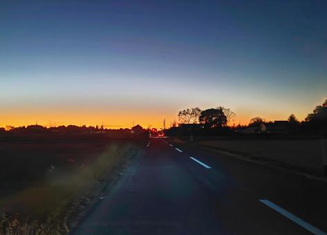 Photo, evening, sunset, a road, 