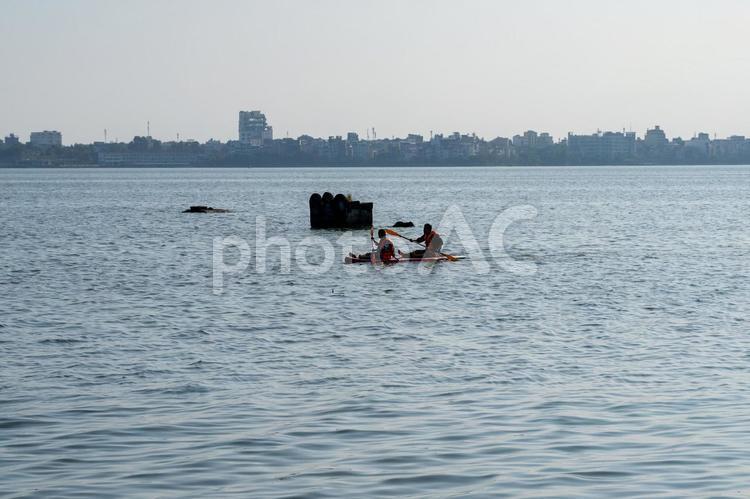 【ベトナム】ハノイのタイ湖の景色 ベトナム,ハノイ,タイ湖の写真素材