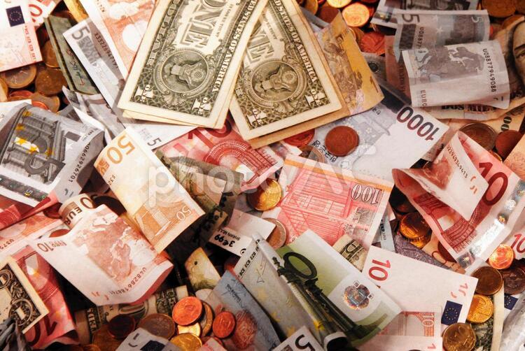 世界各国のお金 外貨,外国,世界の写真素材