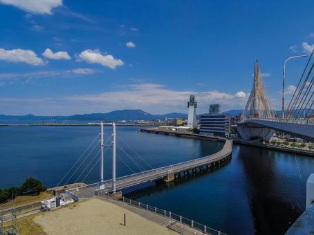 【青森県】青森市・青森ベイブリッジ 【青森県】青森市・青森ベイブリッジ 青森ベイブリッジ,青森ラブリッジ,青森市の写真素材