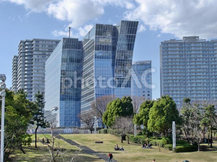 横浜臨港パークと近隣のホテル 臨港パーク,横浜,みなとみらいの写真素材